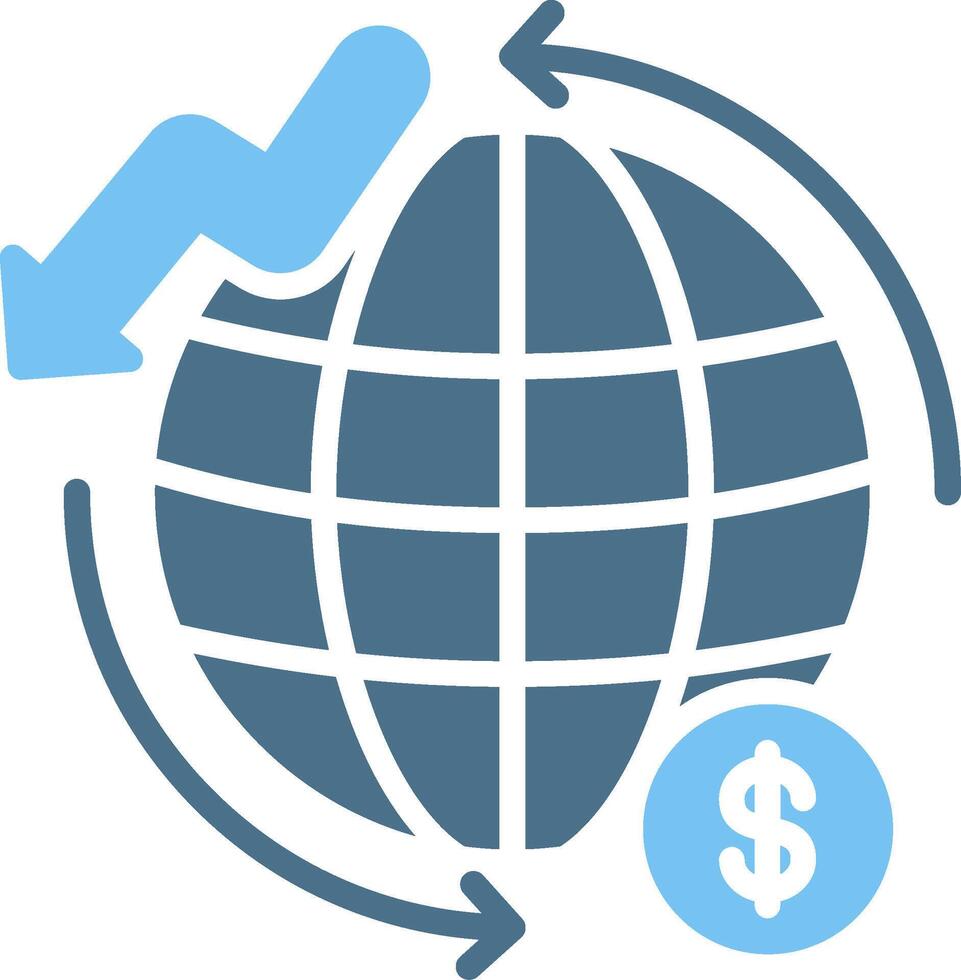 Global Economy Glyph Two Color Icon Design vector