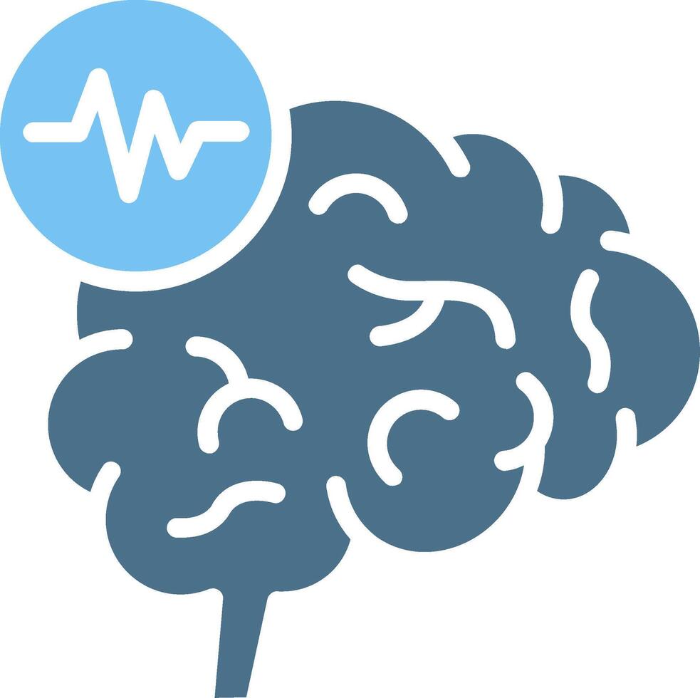 Brain Impulses Glyph Two Color Icon Design vector