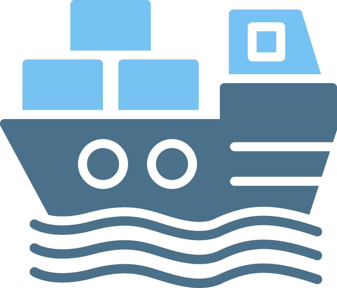 Cargo Glyph Two Color Icon Design vector