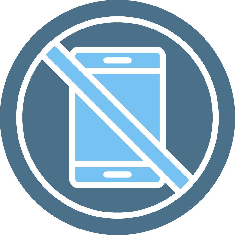 No Phones Glyph Two Color Icon Design vector