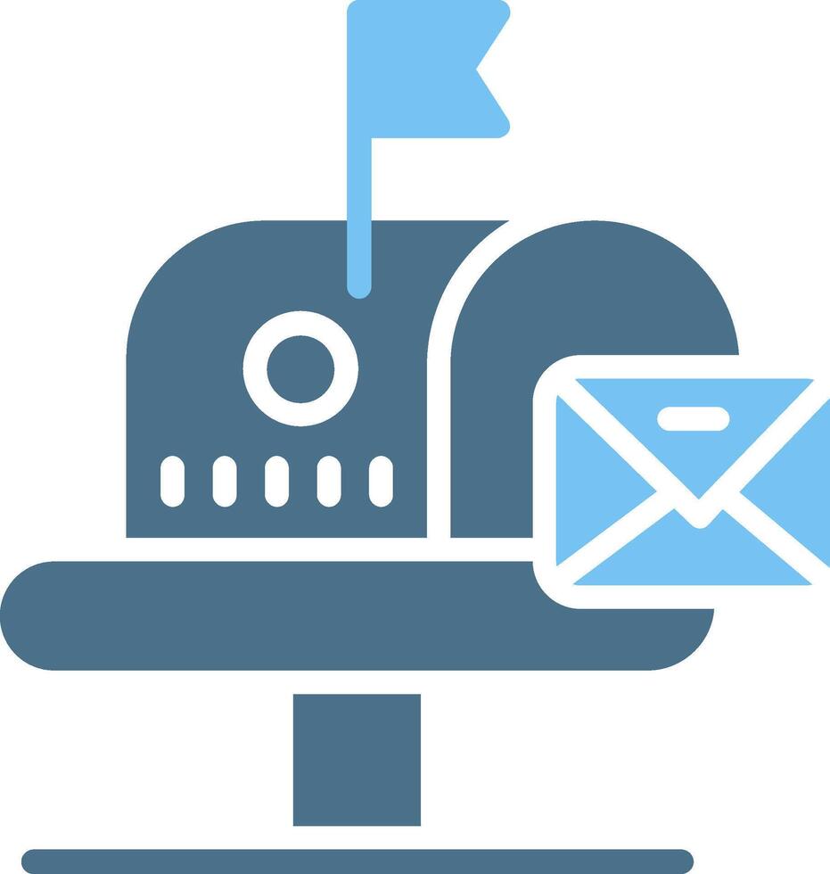 Mail Box Glyph Two Color Icon Design vector