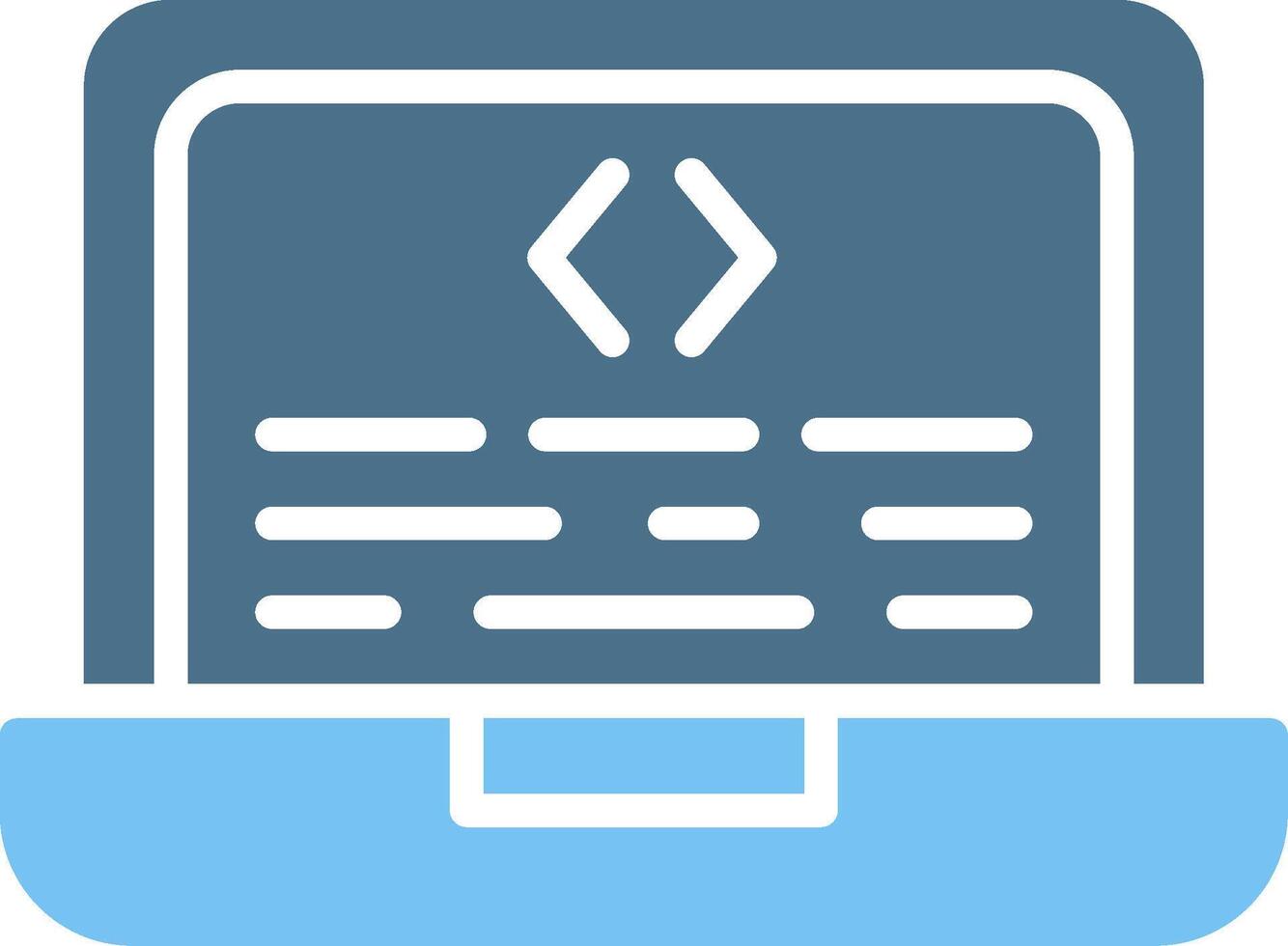 Coding Glyph Two Color Icon Design vector