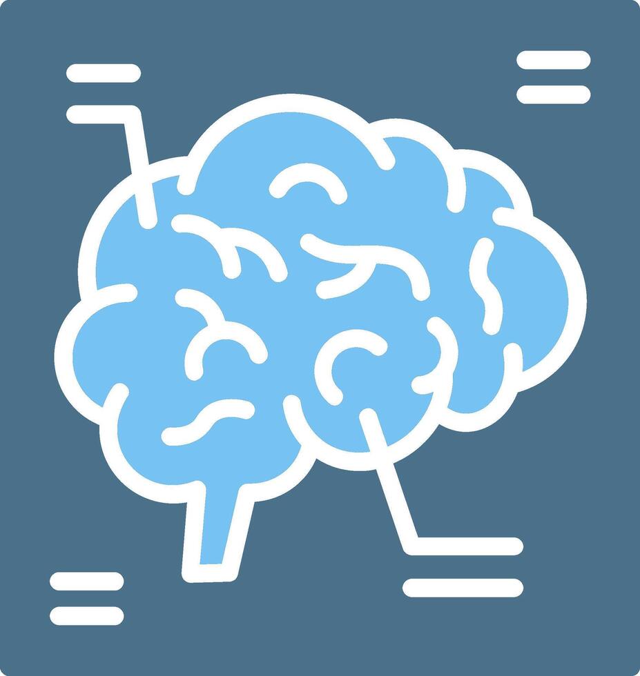 Brain X Ray Glyph Two Color Icon Design vector