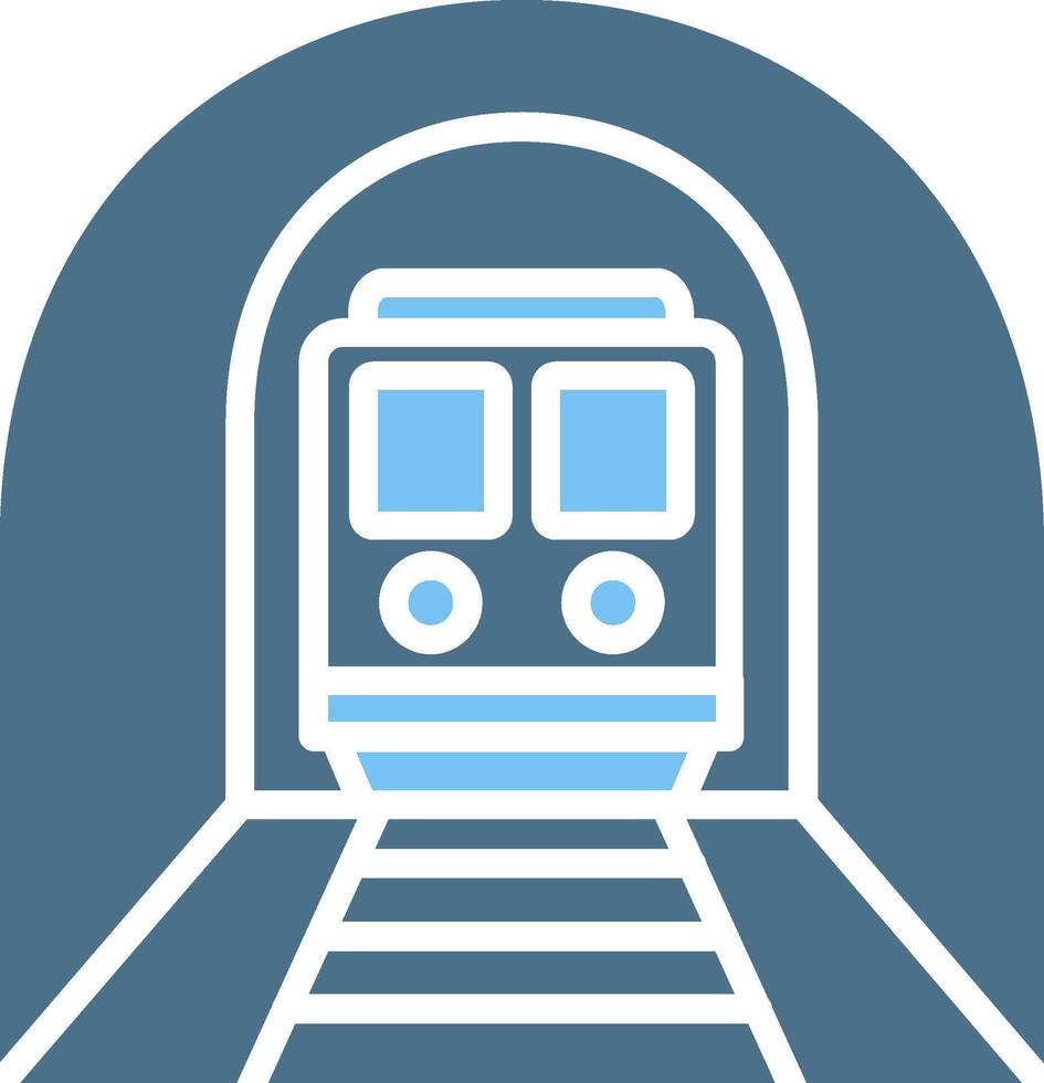 Tunnel Glyph Two Color Icon Design vector