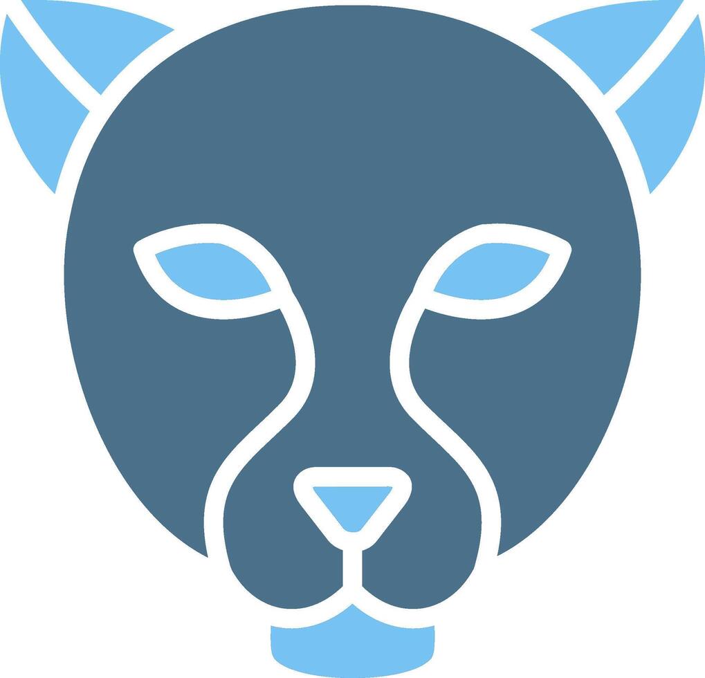 Panther Glyph Two Color Icon Design vector