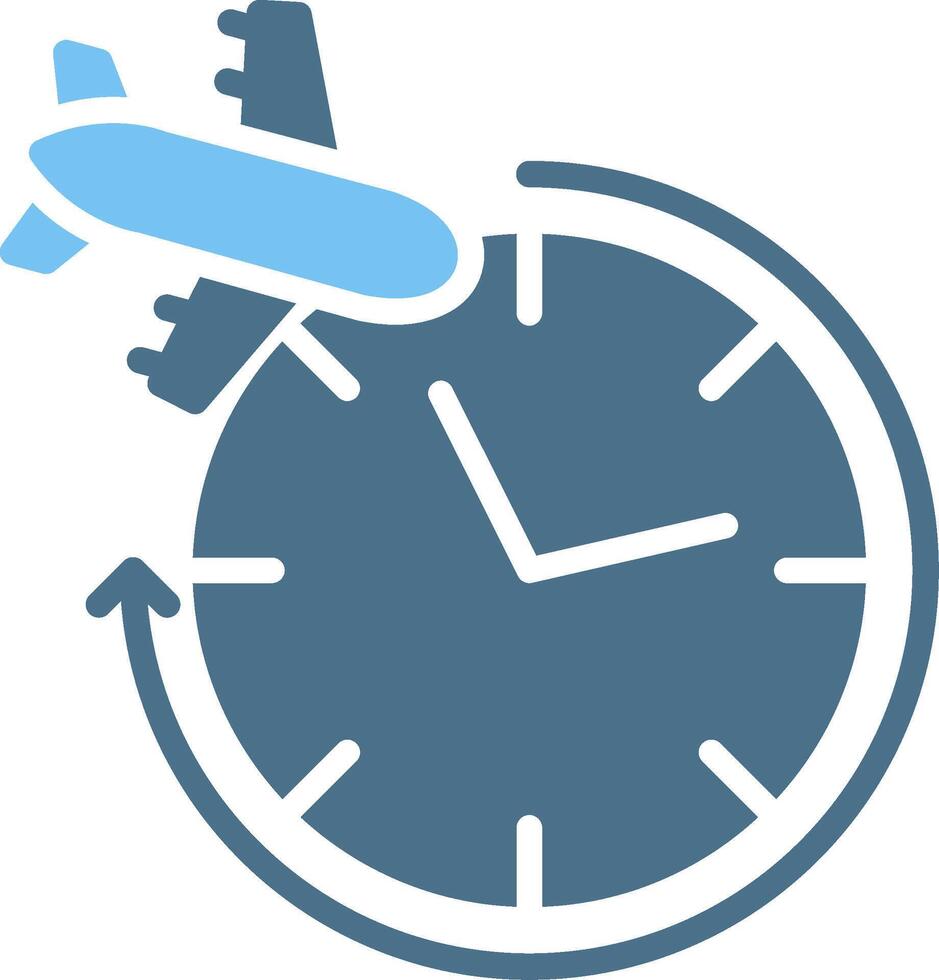 Clock Glyph Two Color Icon Design vector