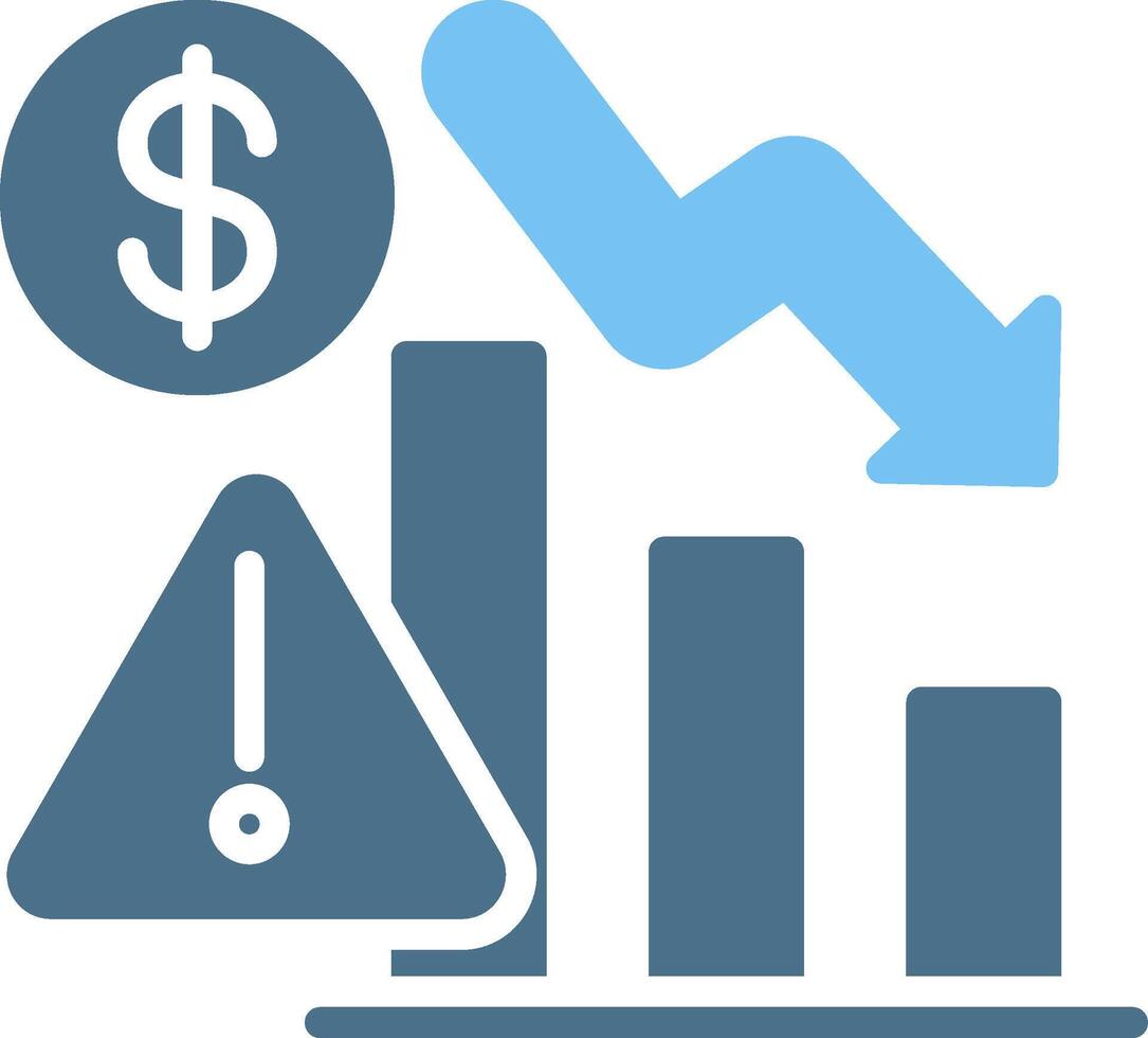 Crisis Glyph Two Color Icon Design vector