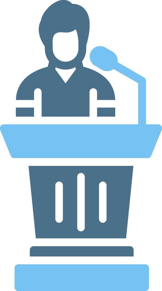 Podium Glyph Two Color Icon Design vector