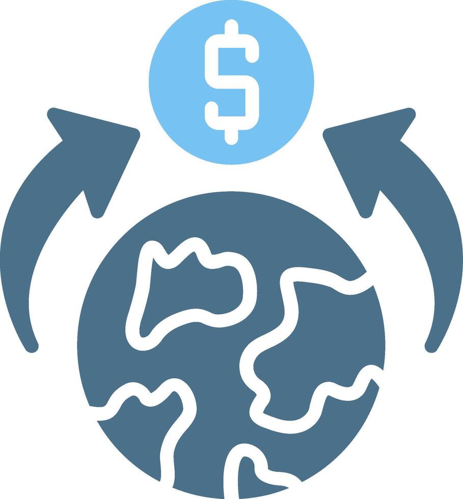 Synergy Glyph Two Color Icon Design vector