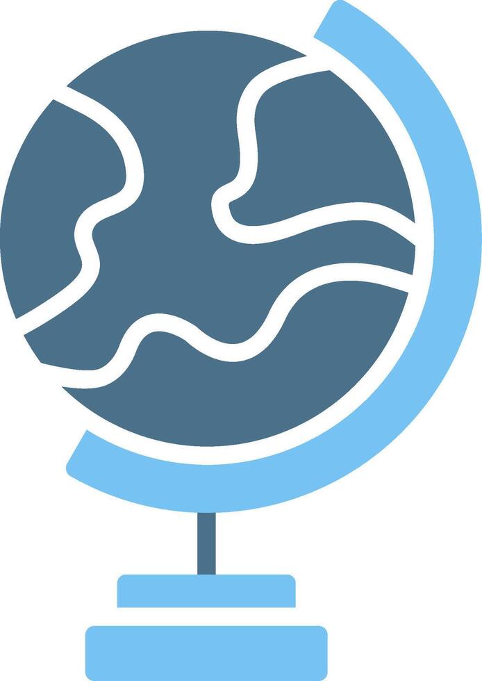 Earth Globe Glyph Two Color Icon Design vector