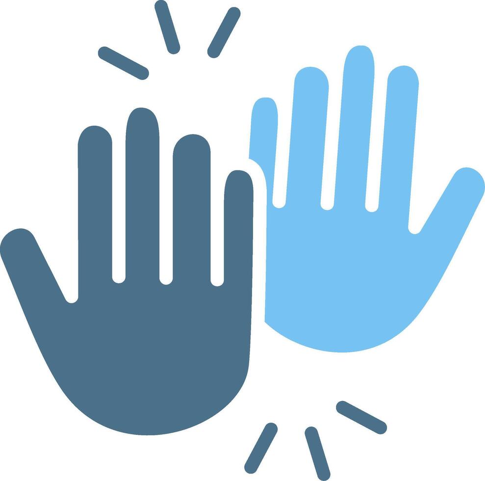 High Five Glyph Two Color Icon Design vector