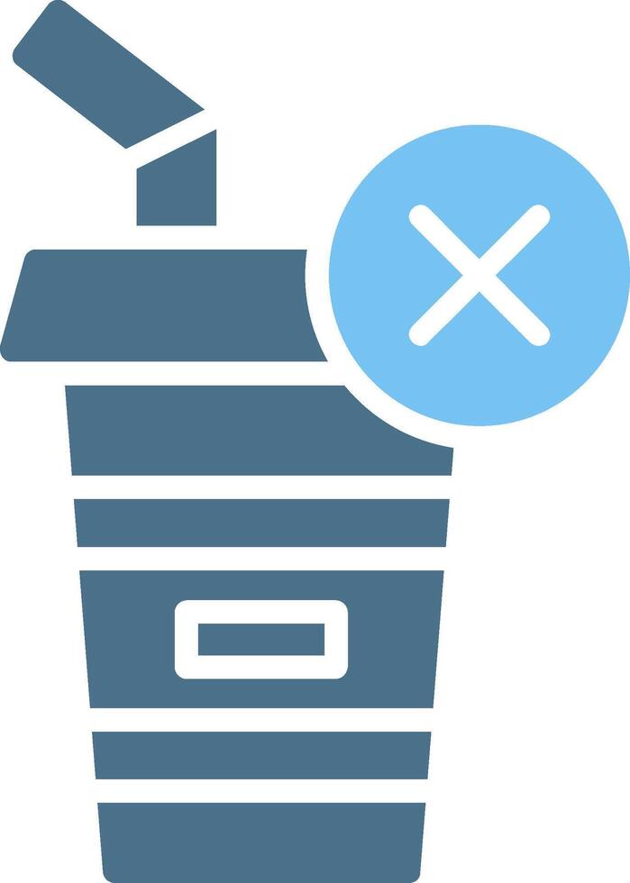 Plastic Cup Glyph Two Color Icon Design vector