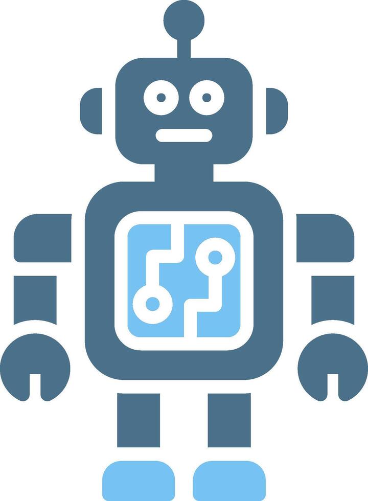 Robot Glyph Two Color Icon Design vector