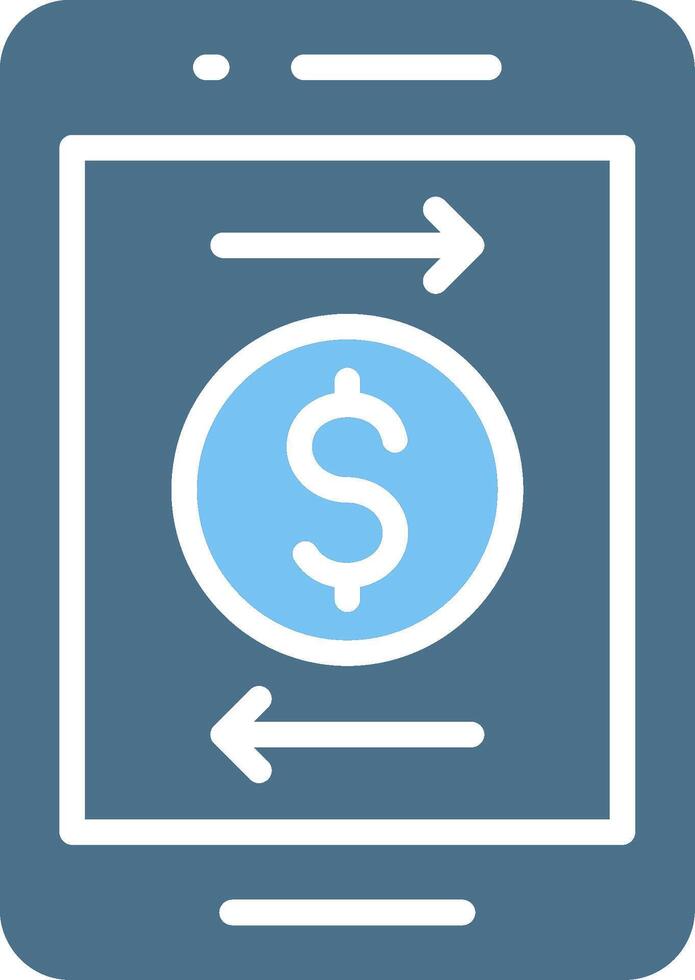 Mobile Monetizing Glyph Two Color Icon Design vector