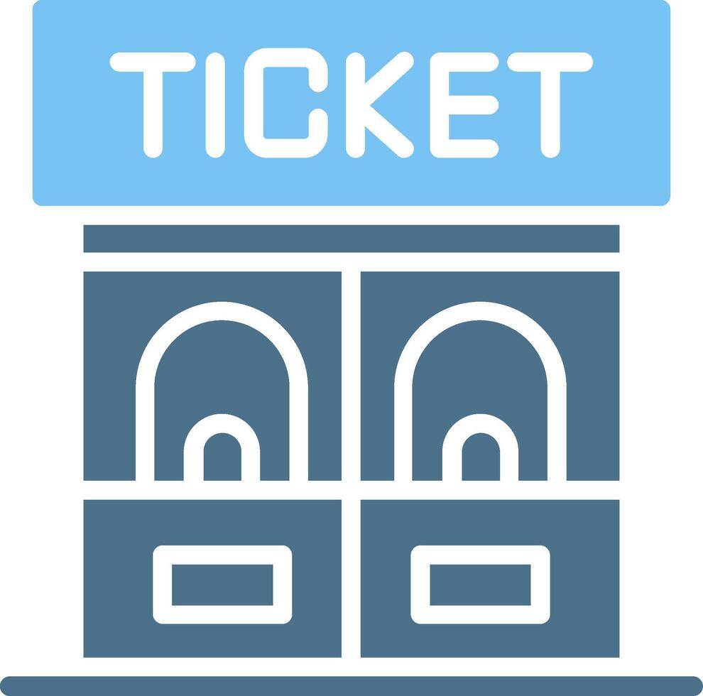 Ticket Office Glyph Two Color Icon Design vector