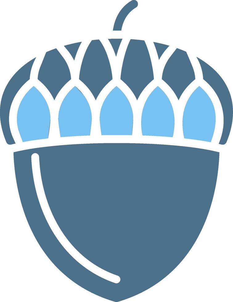 Acorn Glyph Two Color Icon Design vector