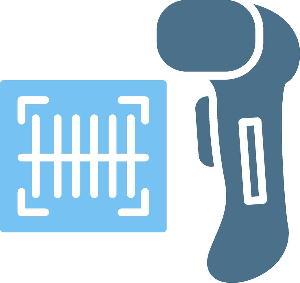 Barcode Scanner Glyph Two Color Icon Design vector