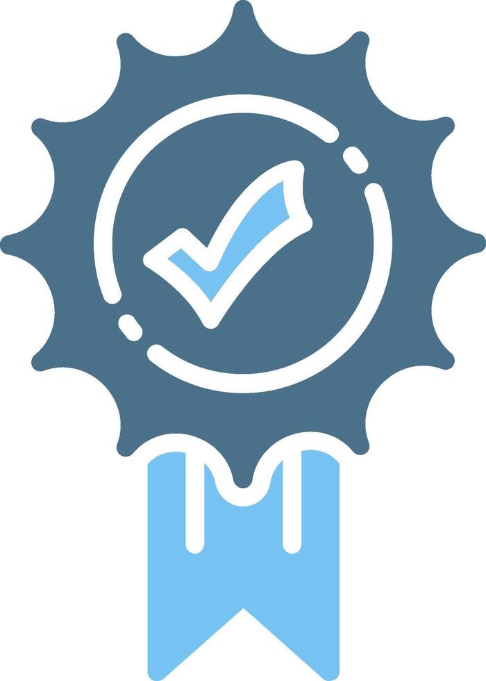 Badge Glyph Two Color Icon Design vector
