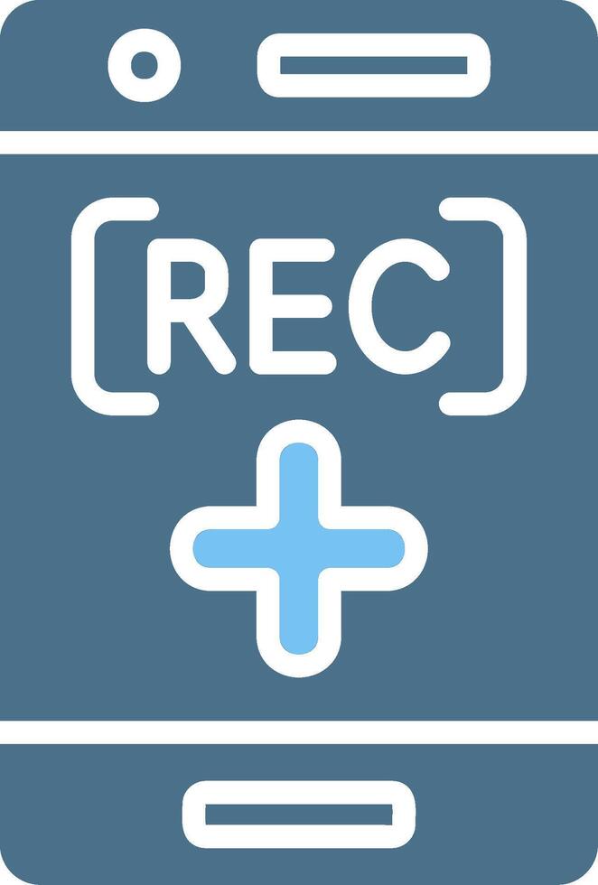 Record Glyph Two Color Icon Design vector