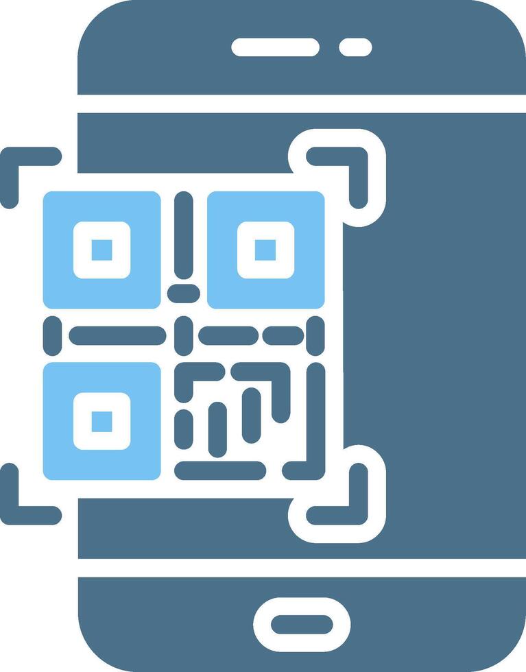 Qr Code Scan Glyph Two Color Icon Design vector