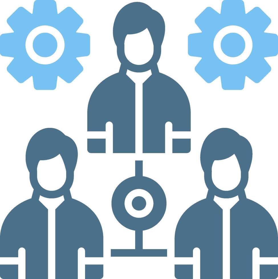 Team Glyph Two Color Icon Design vector
