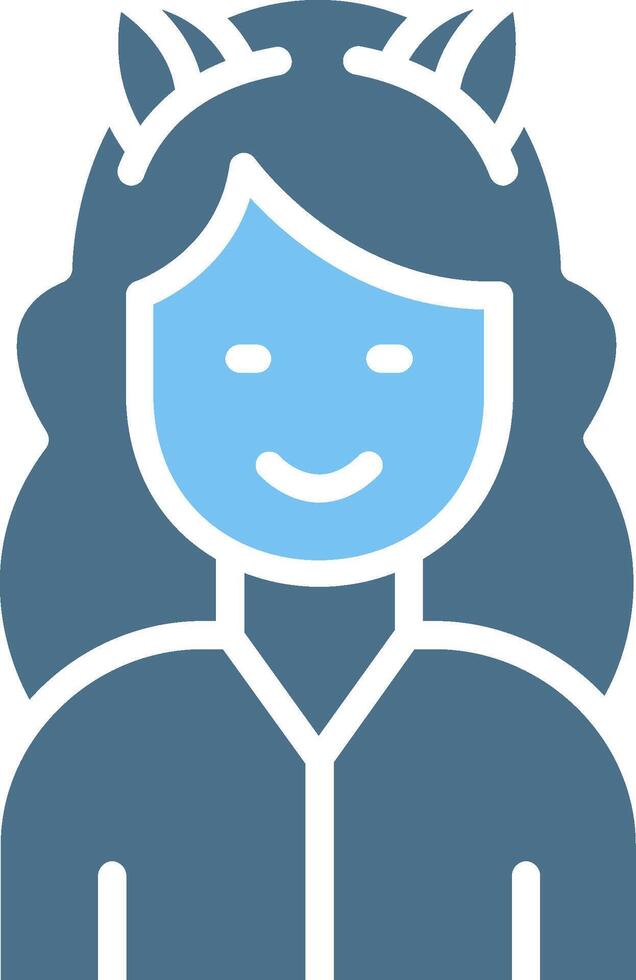 Cat Ears Glyph Two Color Icon Design vector