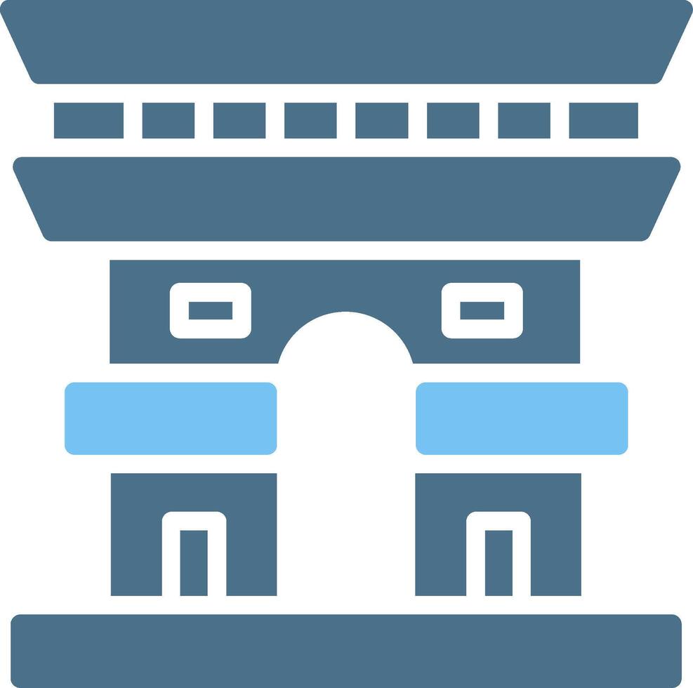 Arc De Triomphe Glyph Two Color Icon Design vector