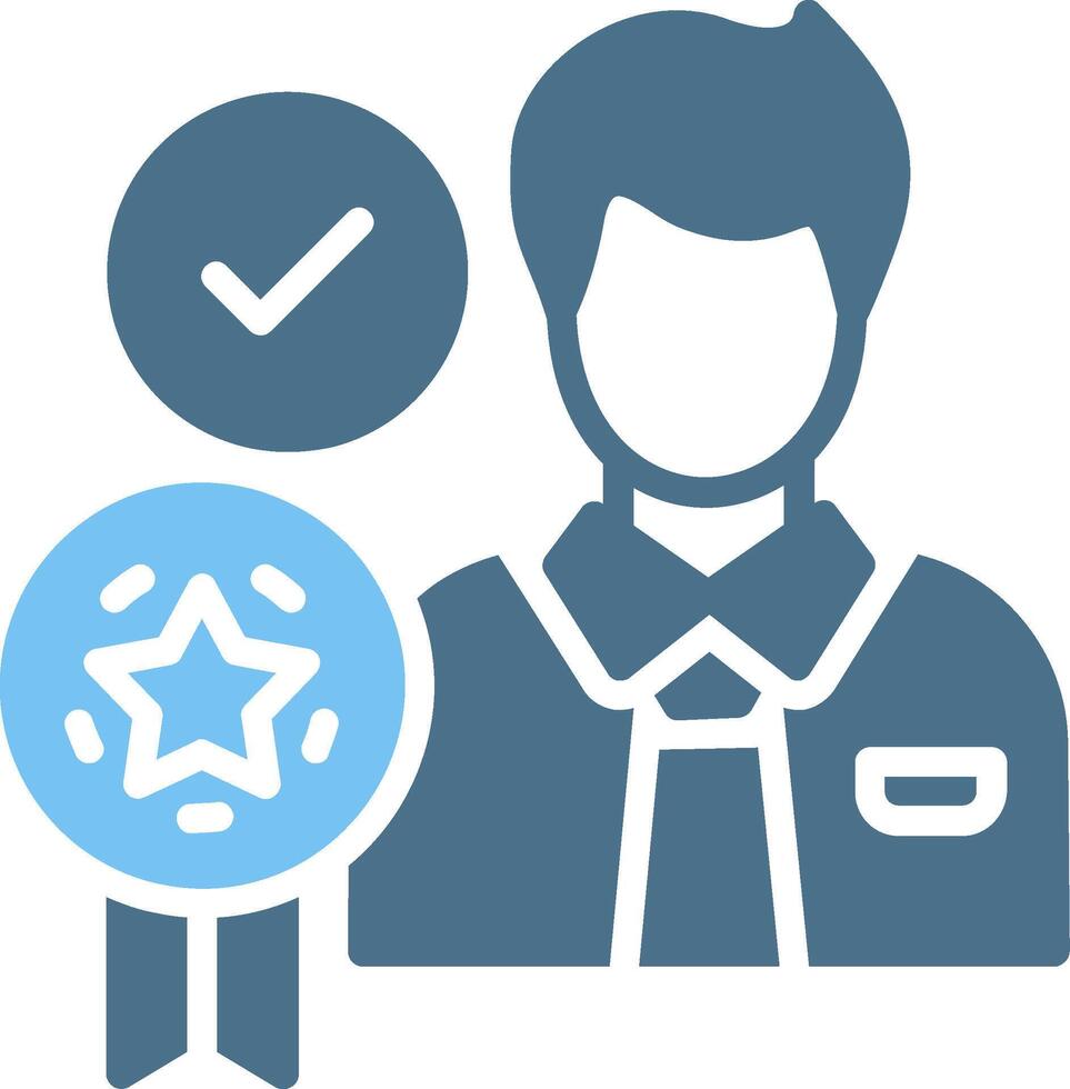 Best Employee Glyph Two Color Icon Design vector