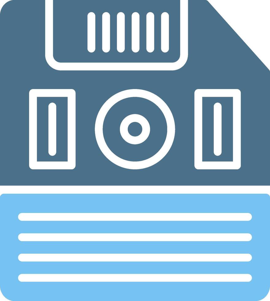 Floppy Disk Glyph Two Color Icon Design vector