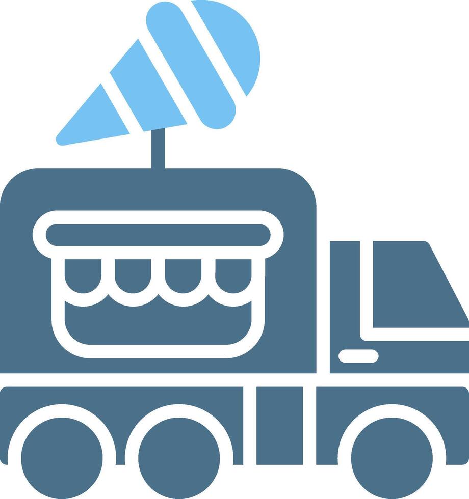 Ice Cream Truck Glyph Two Color Icon Design vector