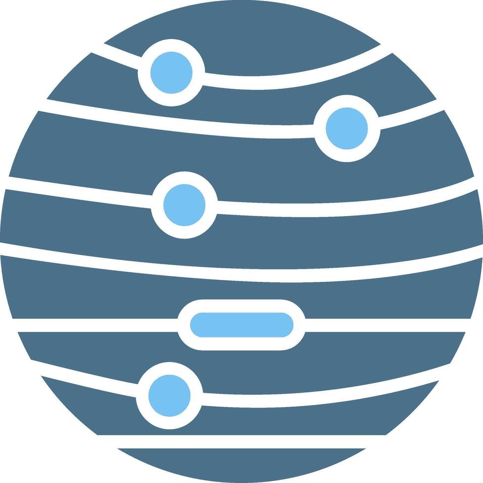 Jupiter Glyph Two Color Icon Design vector