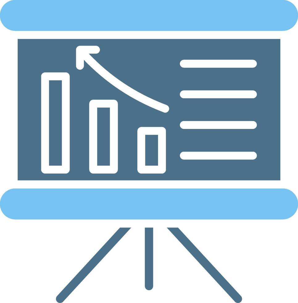 Bar Chart Glyph Two Color Icon Design vector