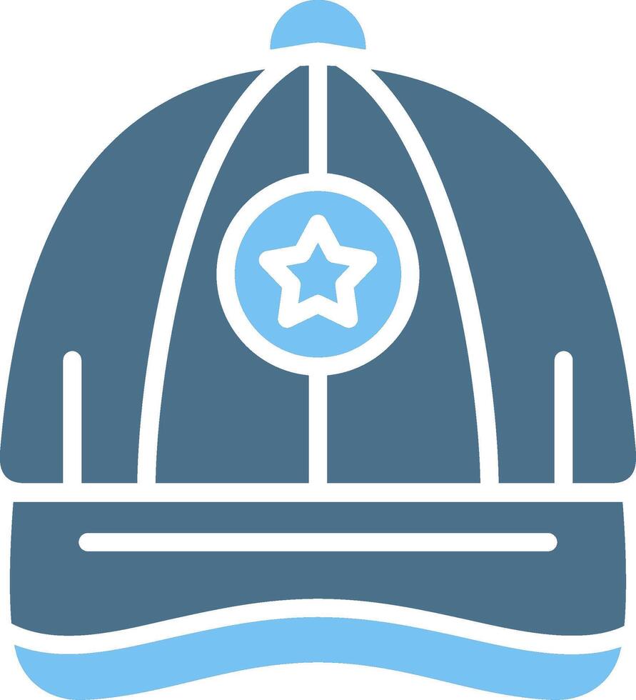 Cap Glyph Two Color Icon Design vector