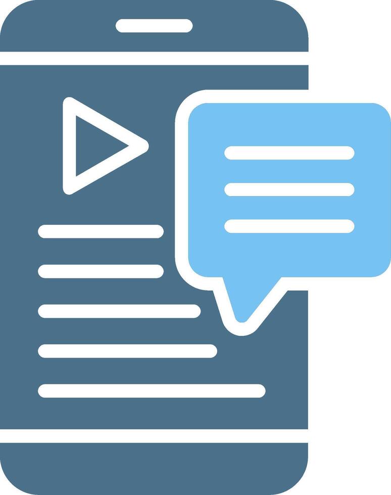 Comment Glyph Two Color Icon Design vector