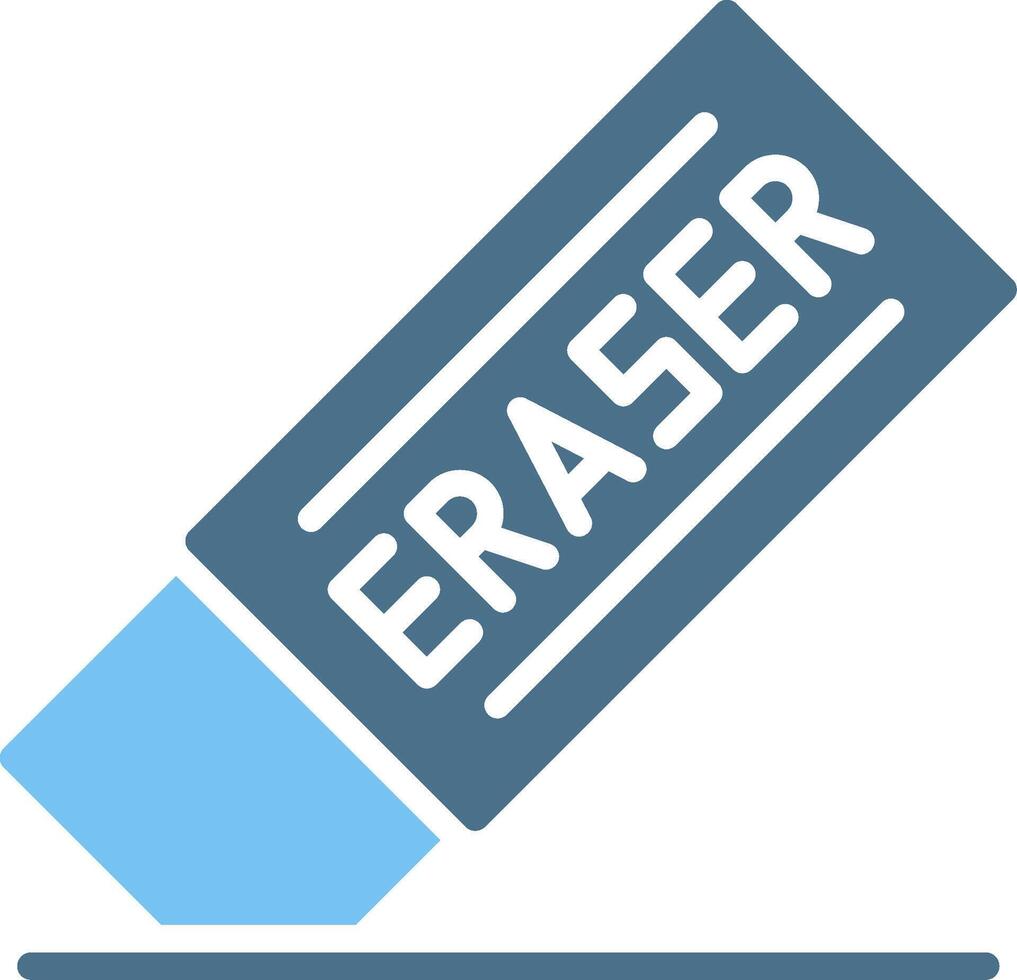 Eraser Glyph Two Color Icon Design vector