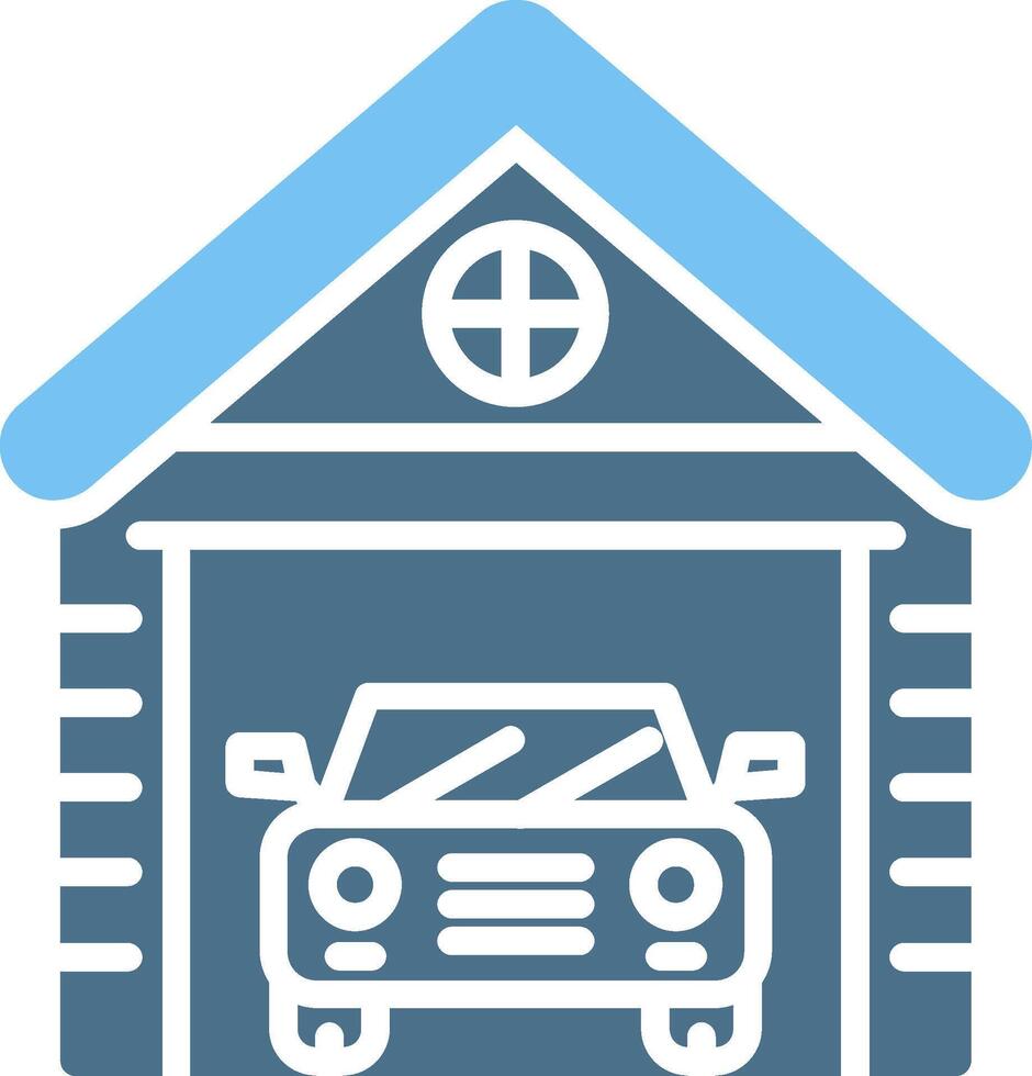 Garage Glyph Two Color Icon Design vector