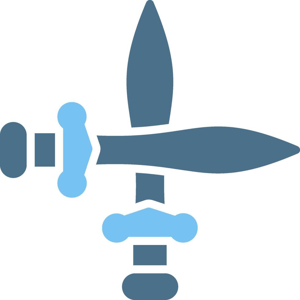 Sword Glyph Two Color Icon Design vector