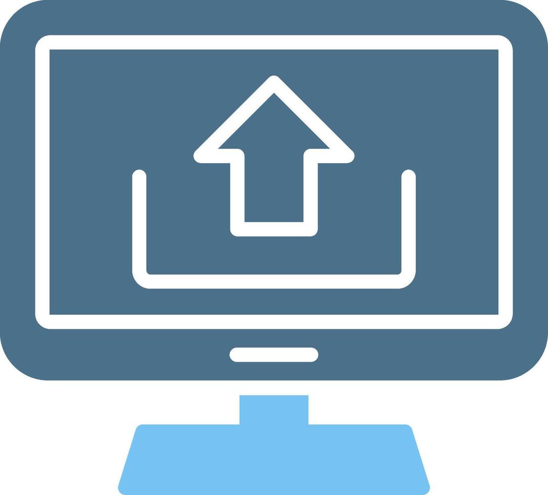 Upload Glyph Two Color Icon Design vector