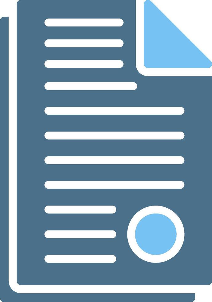 Document Glyph Two Color Icon Design vector