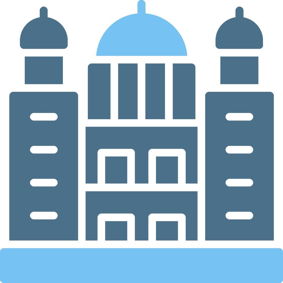 Saint Paul Cathedral Glyph Two Color Icon Design vector