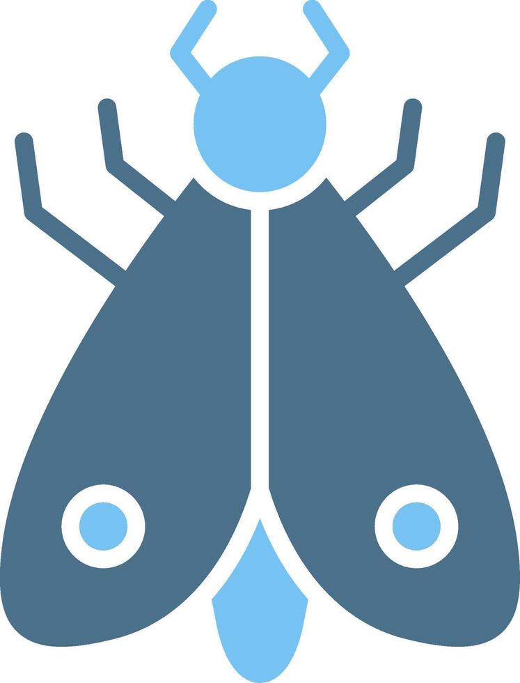 Moth Glyph Two Color Icon Design vector