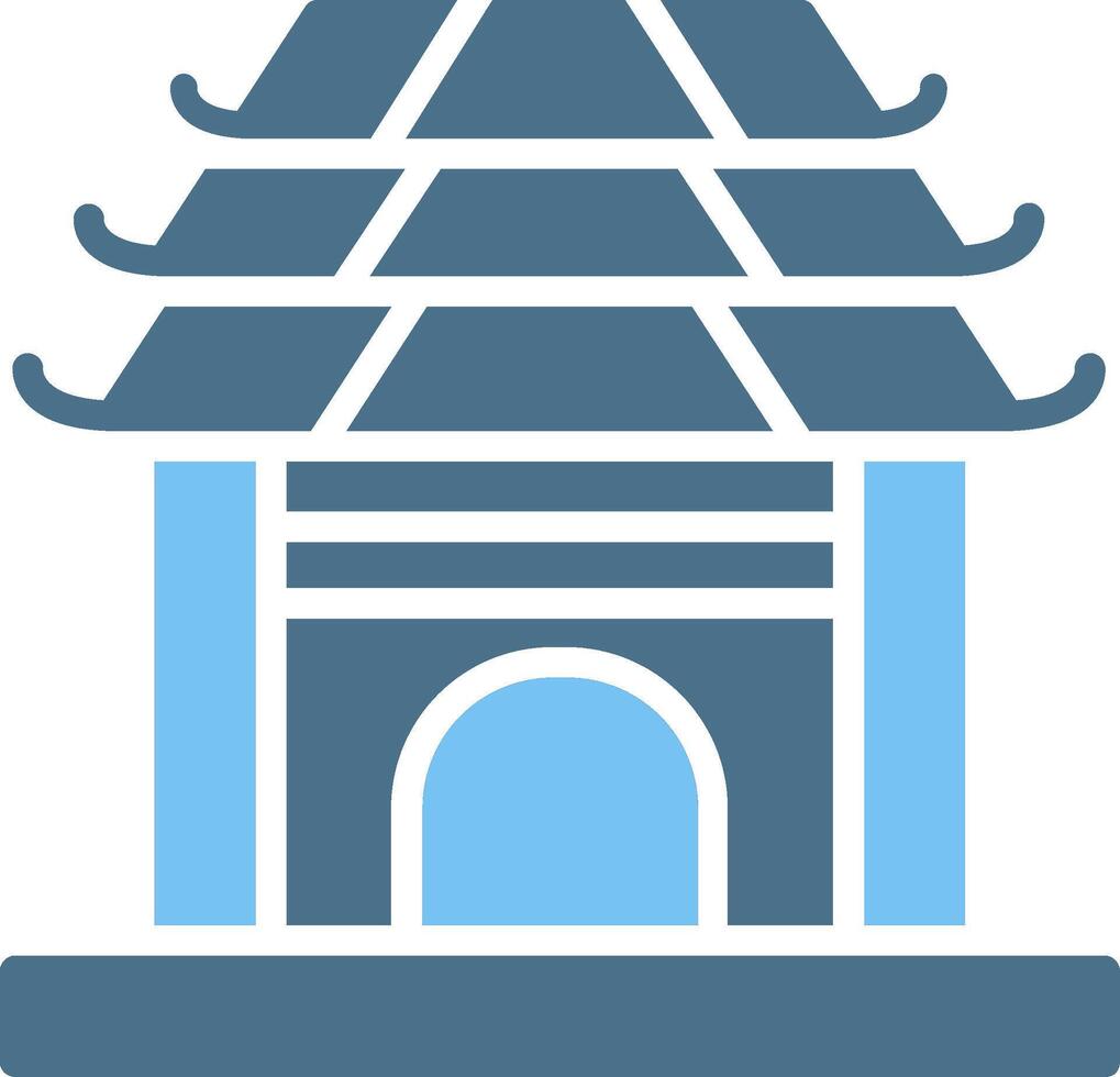 Pavilion Glyph Two Color Icon Design vector