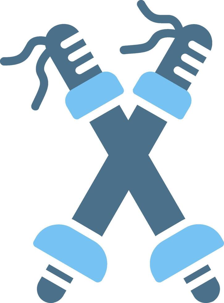 Trekking Poles Glyph Two Color Icon Design vector