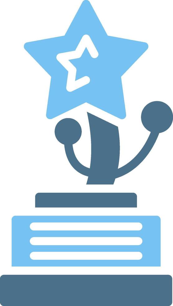 Trophy Glyph Two Color Icon Design vector