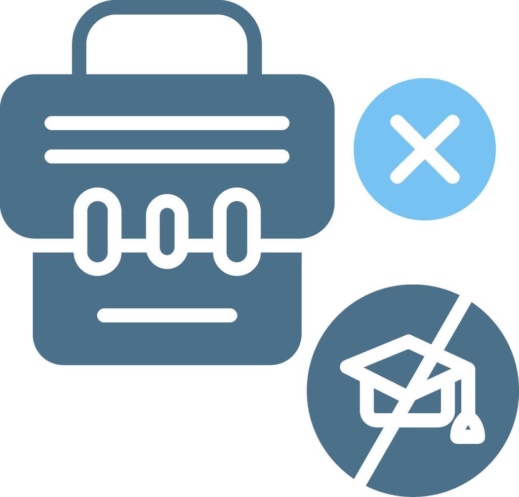 Uneducated Glyph Two Color Icon Design vector