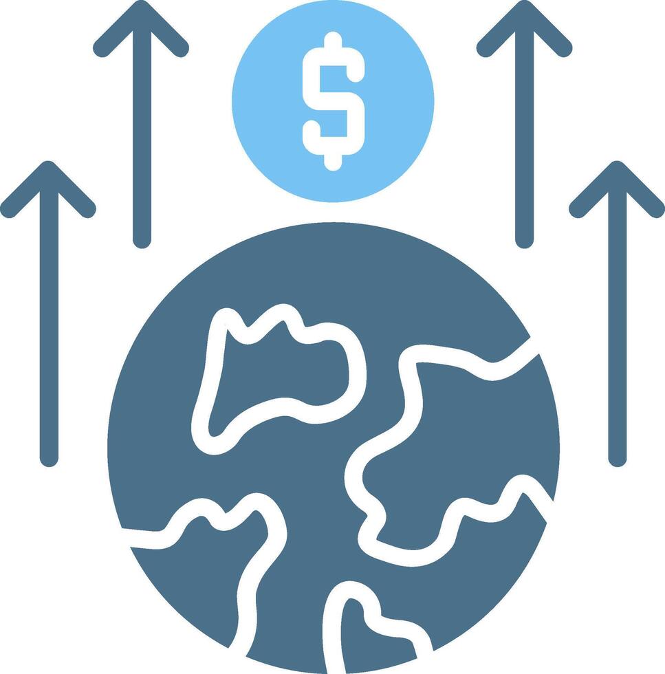 Growth Glyph Two Color Icon Design vector