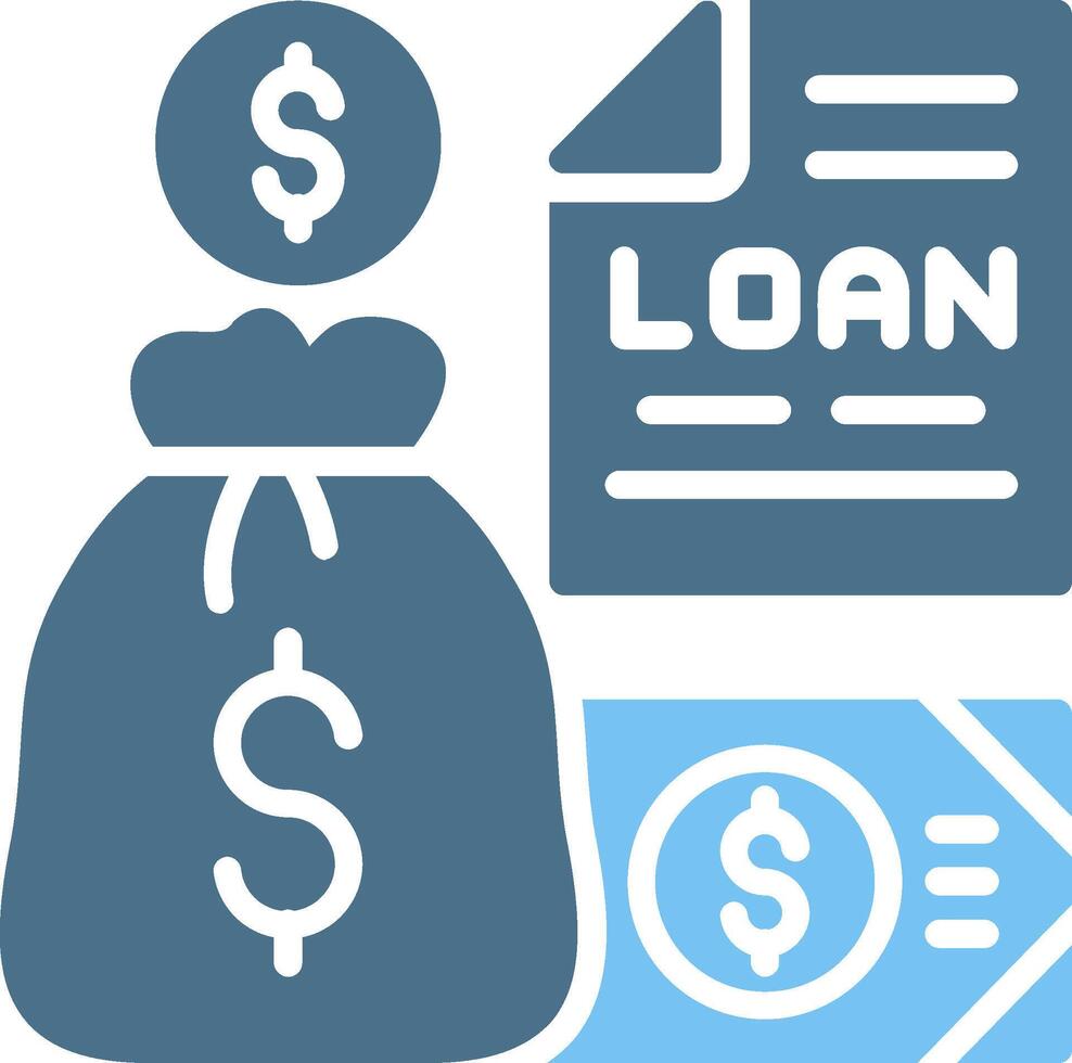 Loan Glyph Two Color Icon Design vector