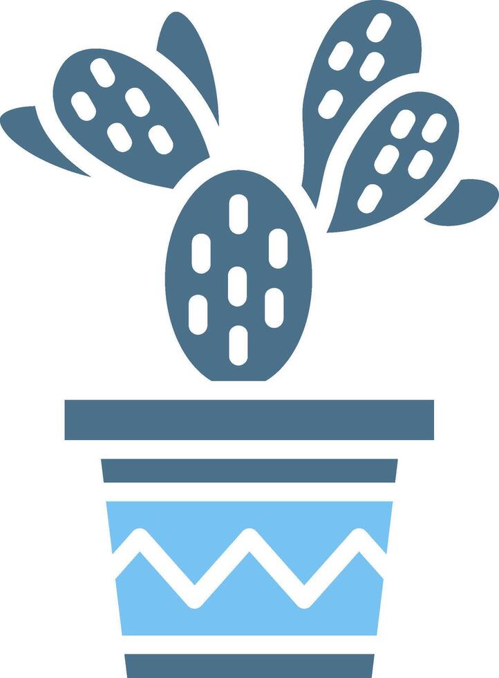 Cactus Glyph Two Color Icon Design vector