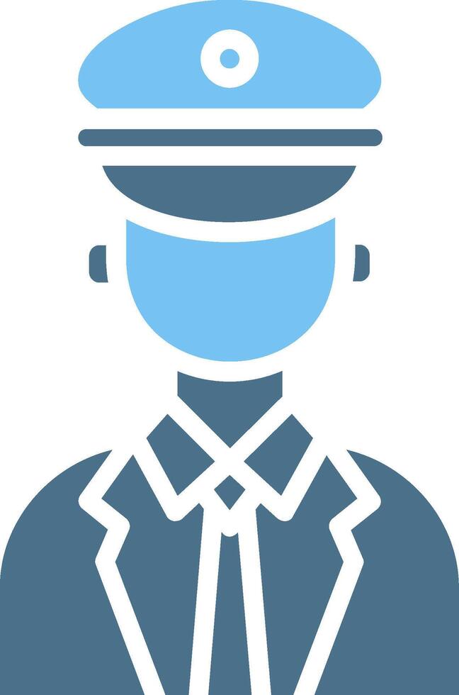Captain Glyph Two Color Icon Design vector