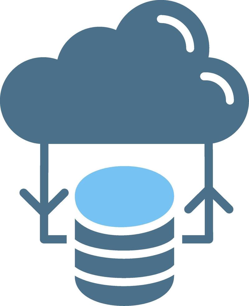 Cloud Storage Glyph Two Color Icon Design vector